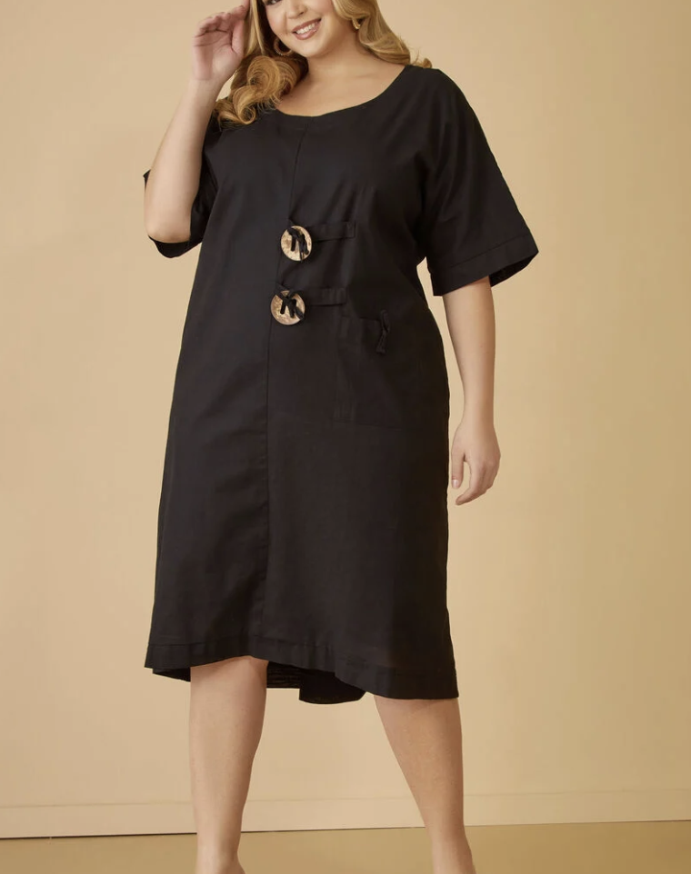 Embellished Linen Blend Dress from Ashley Stewart 