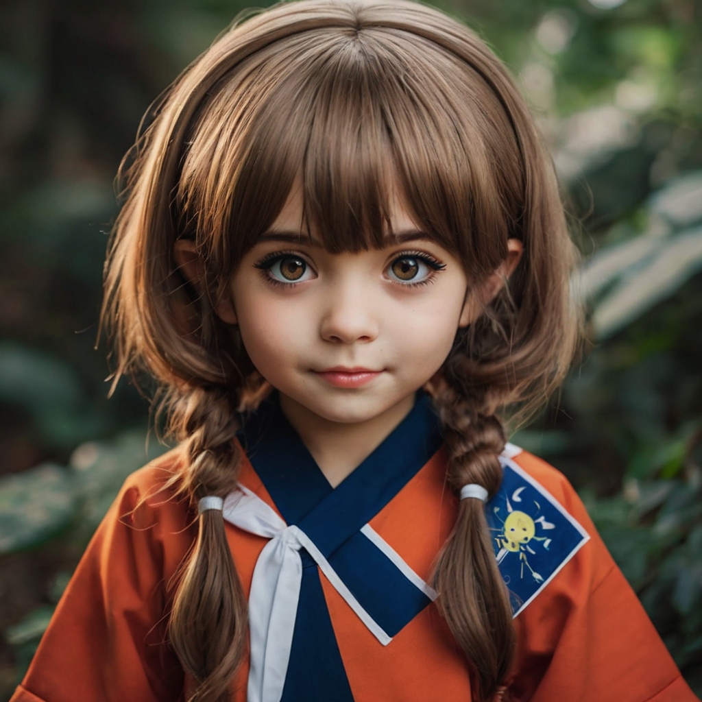 Anime dressed little girl confidently smiling at the camera - Anime Girl Names - Baby Journey