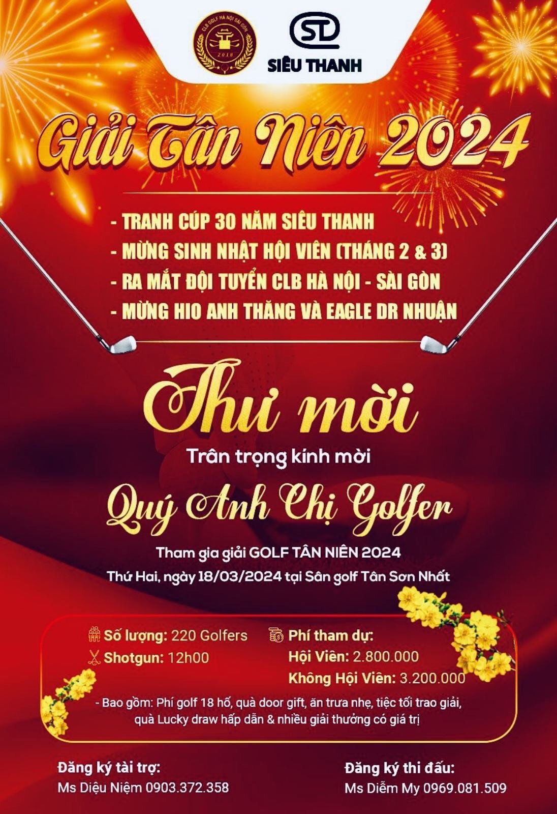  Giải CLB Golf Hà Nội - Sài Gòn tổ chức khai gậy mùa xuân 2024 