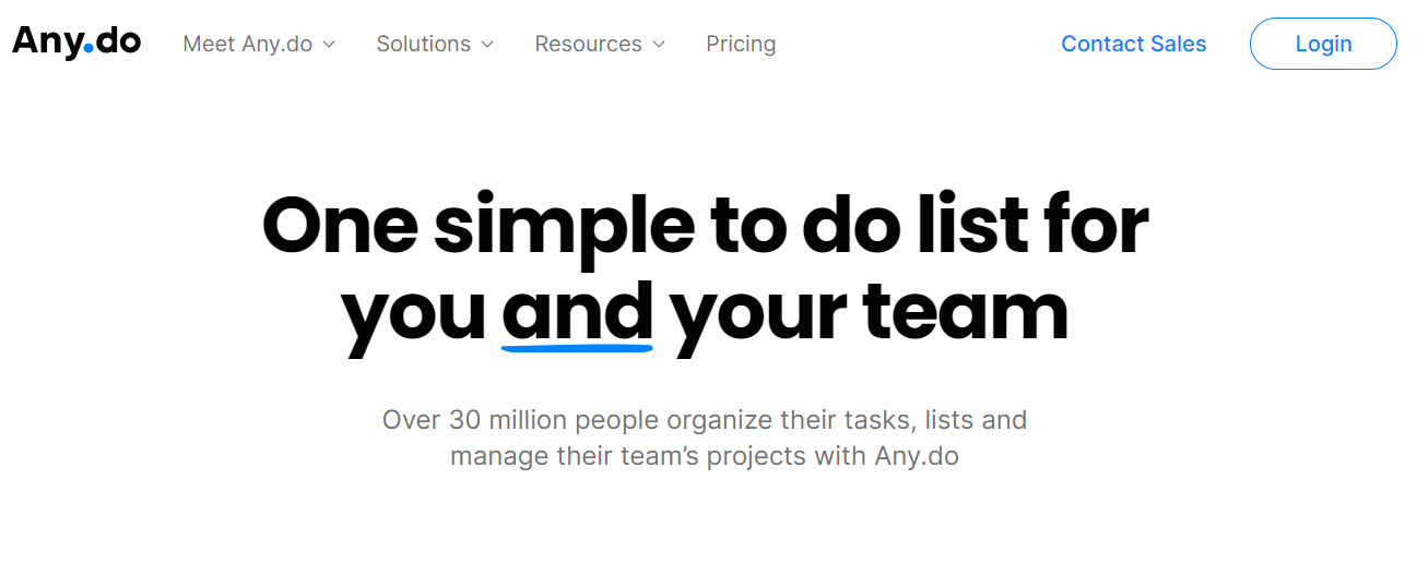 One simple to do list for you and your team with Any.do