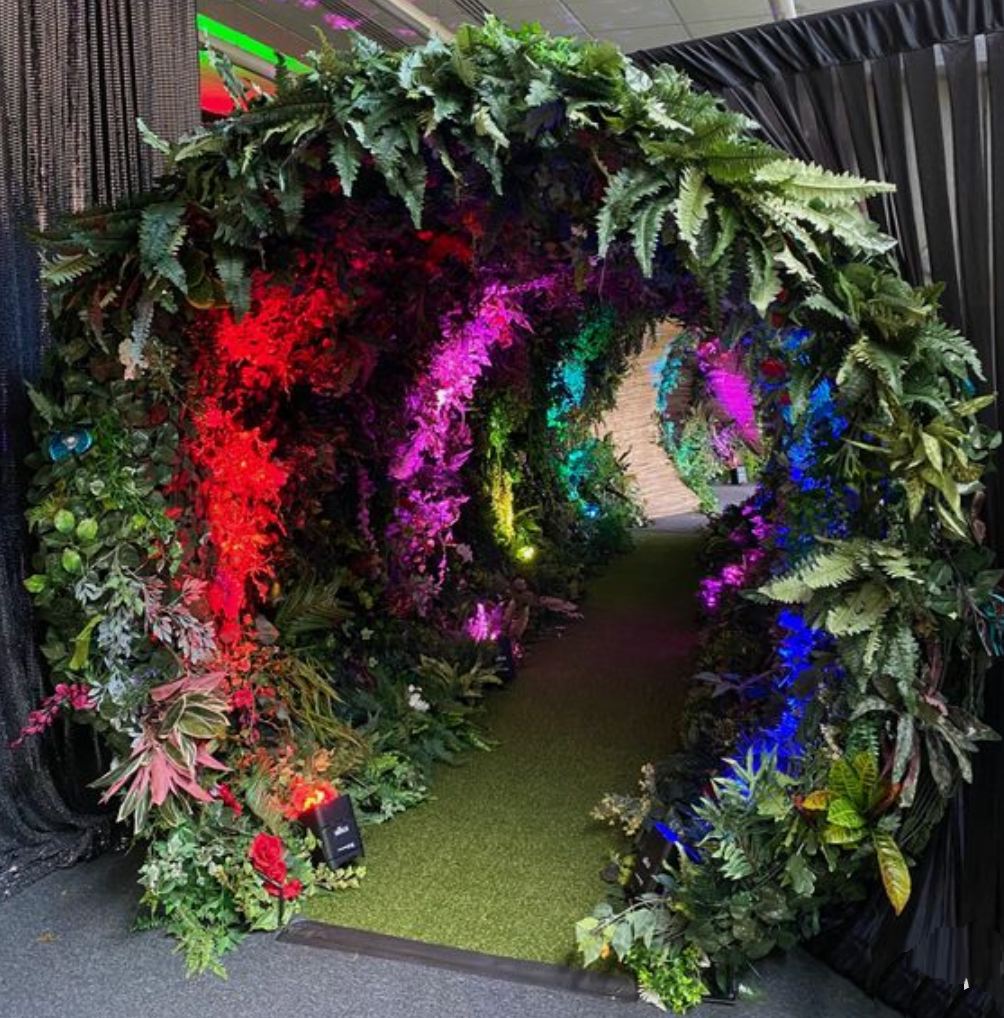 Green foliage entry arch