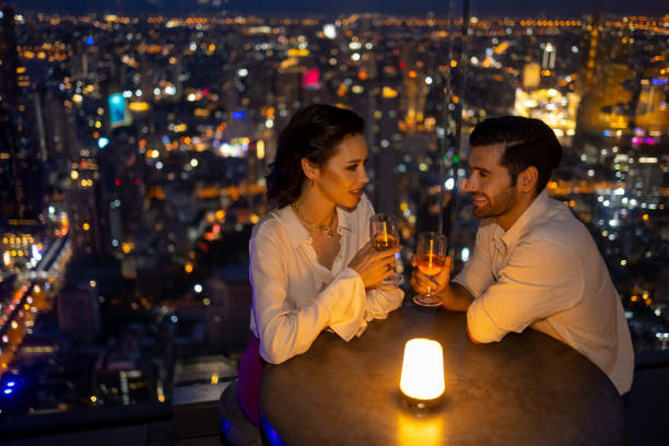 Meeting at a Rooftop Bar