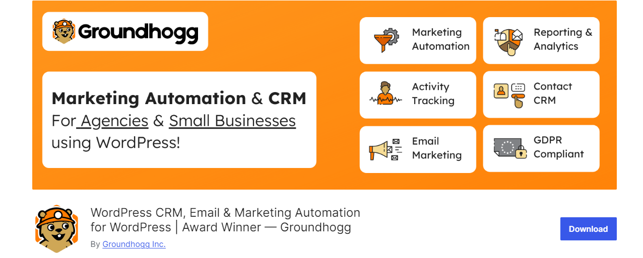 Groundhog CRM: One of the Best WordPress CRM Plugins