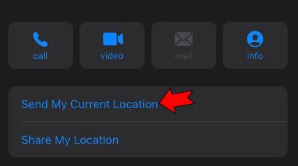 Select "Send my current location"