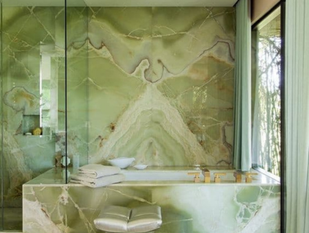 Green onyx marble on wall cladding