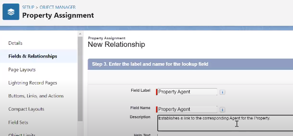 Step 6: Configure a Property Agent Custom Field on the Property Assignment Object  