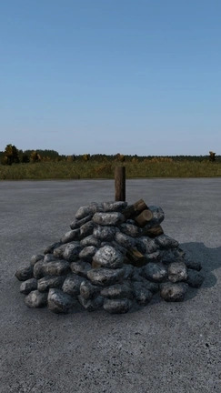 A screenshot of the flag pole base and the support from DayZ.