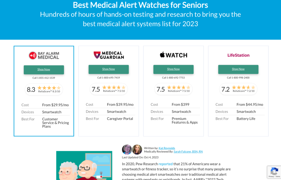best medical alert watches for seniors