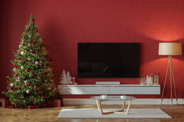 Christmas decor idea with TV cabinet