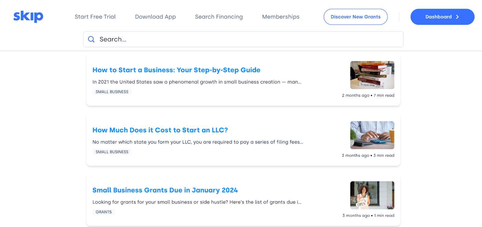 Skip business funding blog