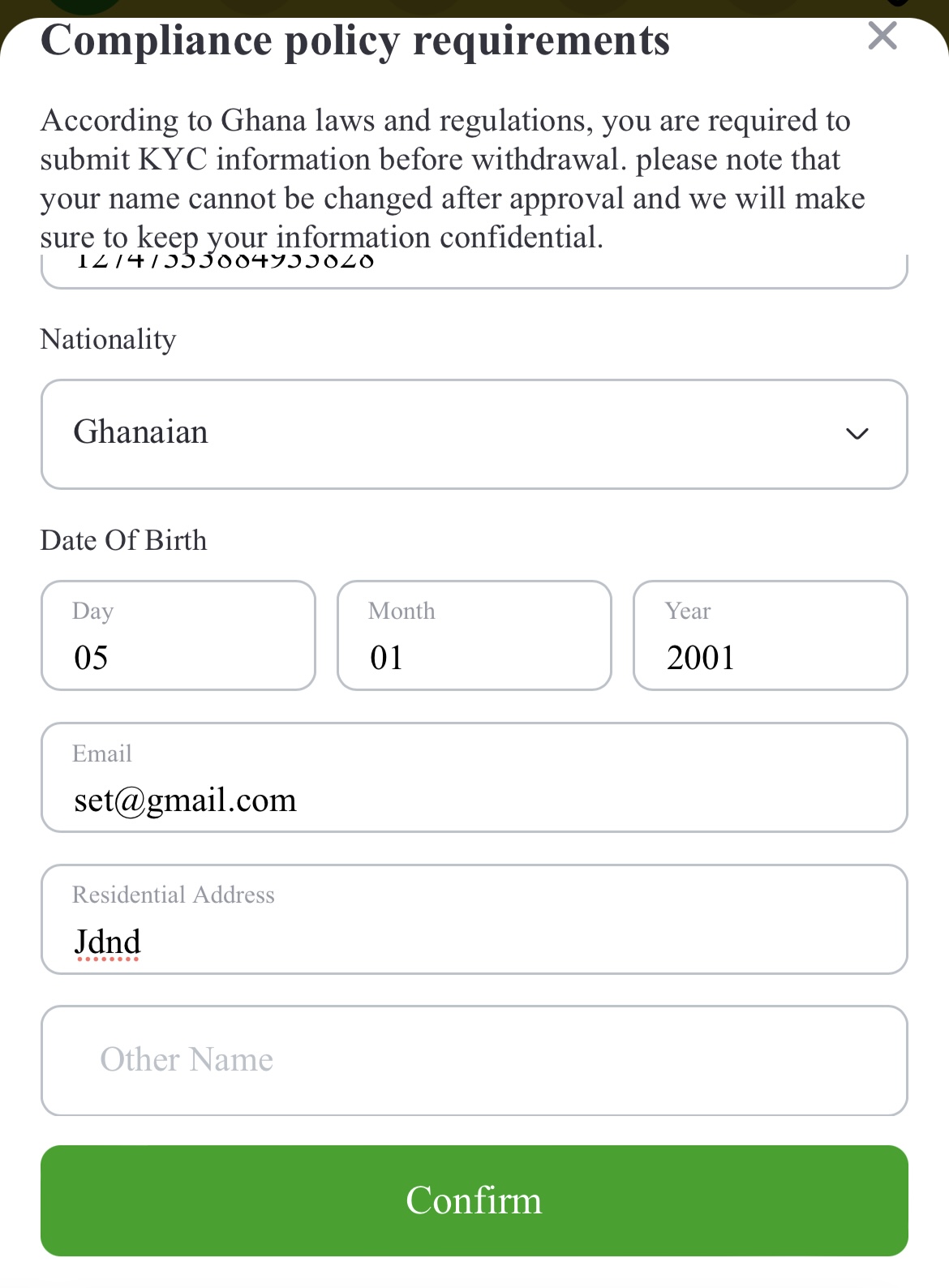 Bangbet KYC