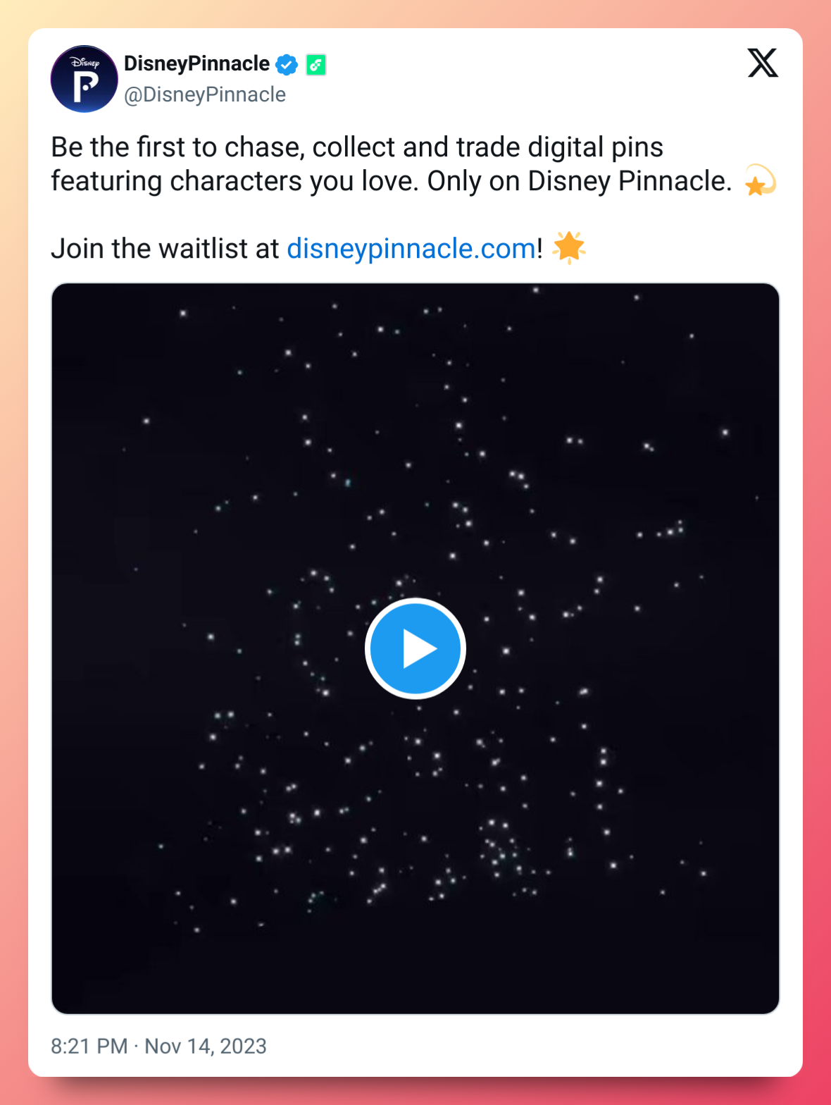 https://x.com/DisneyPinnacle/status/1724439905143587217?s=20