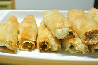 phyllo cigars with cream cheese, scallions, and savory nut crumble platter teaser.jpg