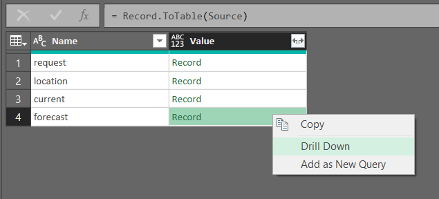 importing weather forecast data