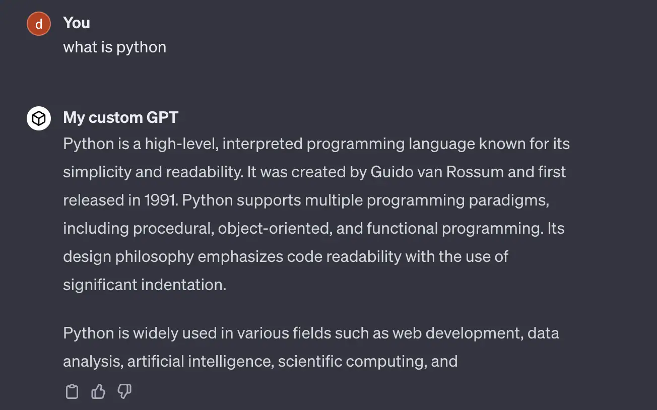 Normal behavior when asked about python