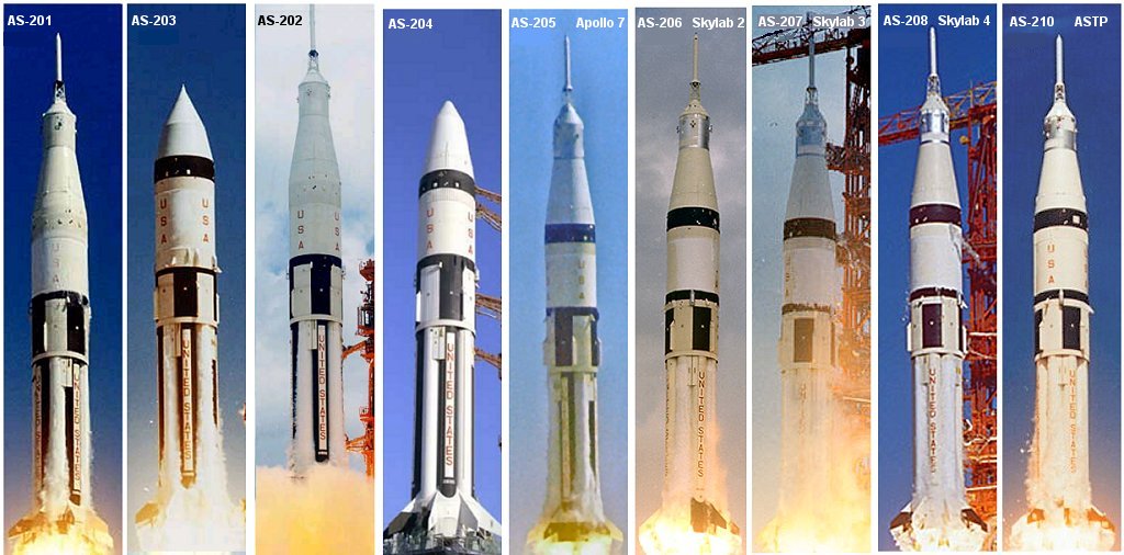 Lançamentos do foguete Saturn IB.