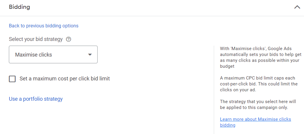 Google Ads Maximize Clicks Bidding