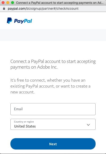 PayPal - Connect PayPal account for payments