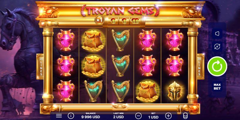 Troyan Gems slot grid and layout