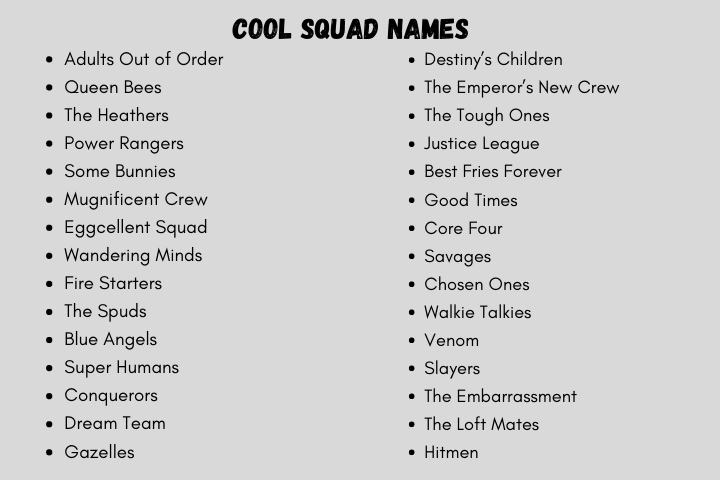 Cool Squad Names