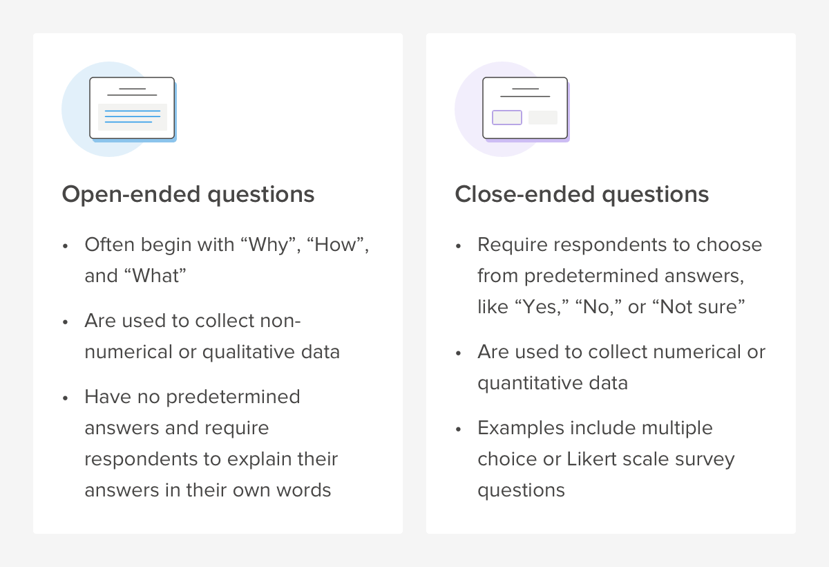 open-ended vs close-ended questions