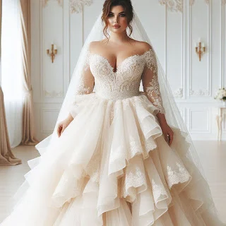 Noiva usando vestido plus size branco