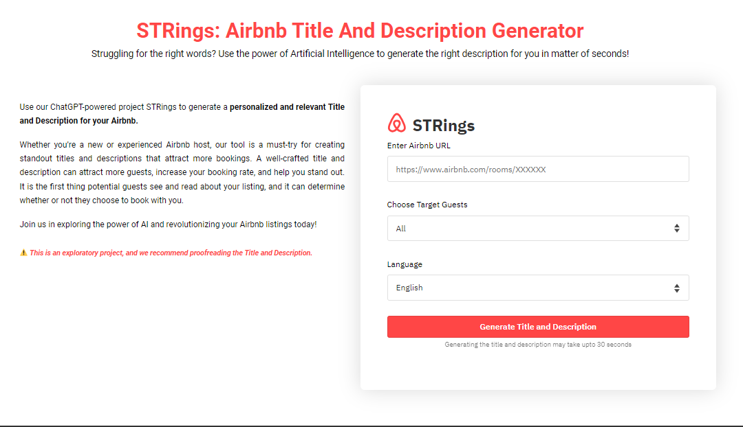 PriceLabs STRings: Airbnb Title and Description Generator