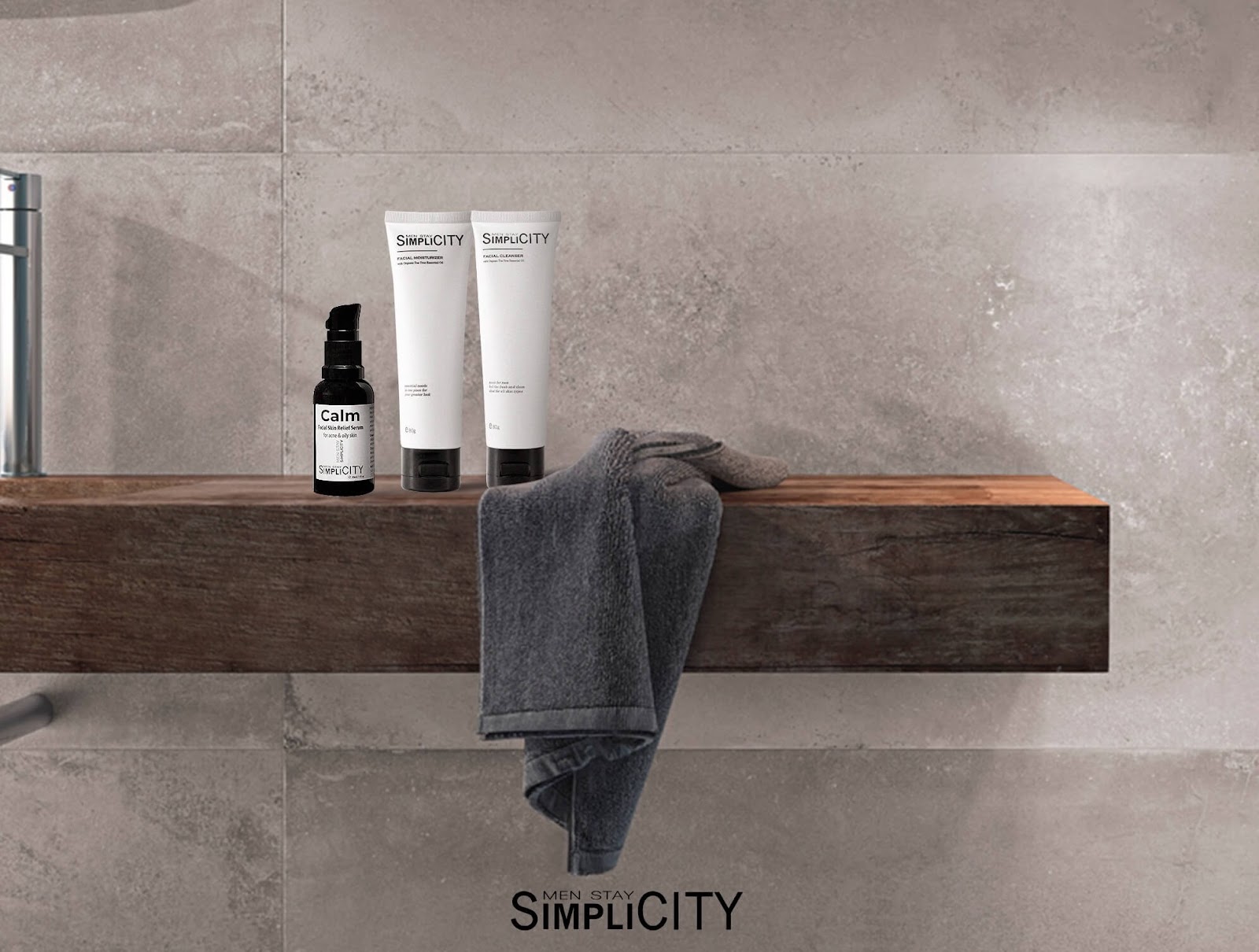 Bộ sản phẩm chăm sóc da dầu mụn toàn diện cho nam Men Stay Simplicity Acne Relief Skincare Trio