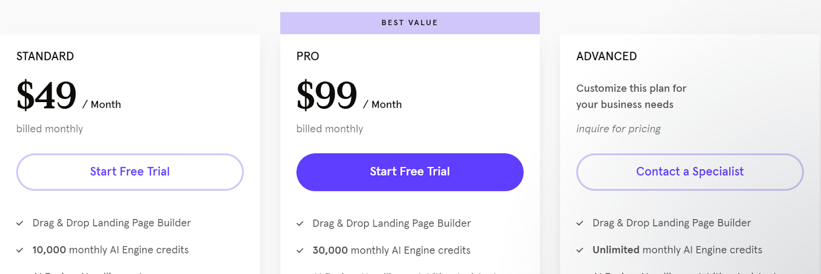 Pricing Plans for LeadPages