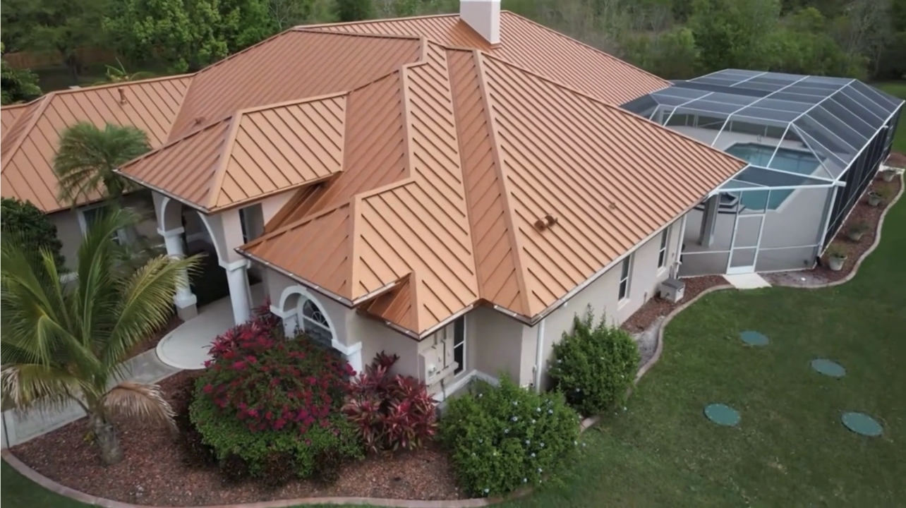Home with Metal Roof Installation 