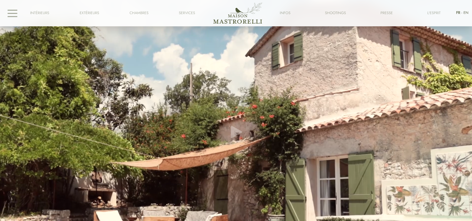 hotel website examples, Maison Mastrorelli