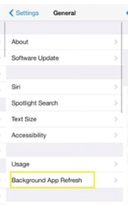 Scroll down and click on Background App Refresh.