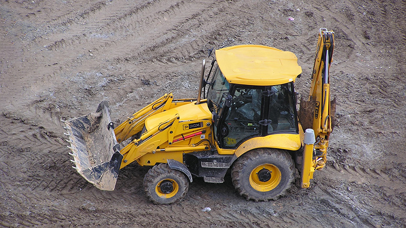 Backhoe Loader at a Mining Site