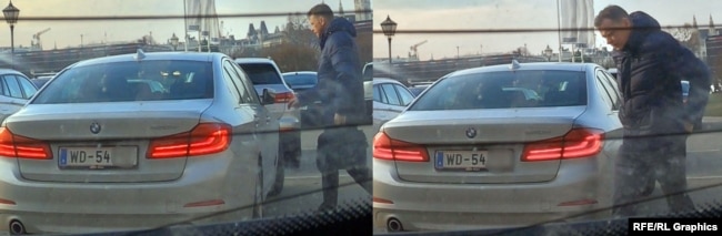 Радіо Свобода отримало фотографії, на яких Вушкарник їздить на BMW 5-ї серії з номерним знаком російських дипломатичних представництв в Австрії