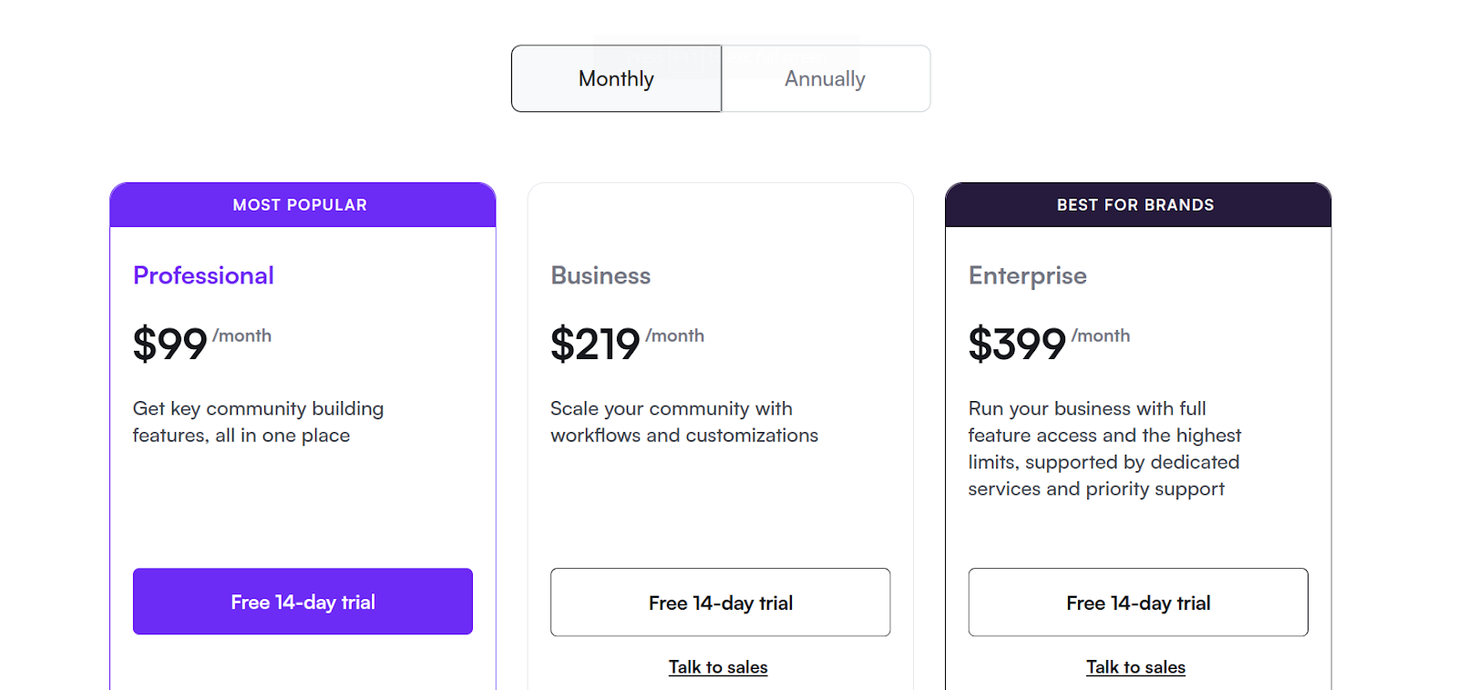 Circle pricing