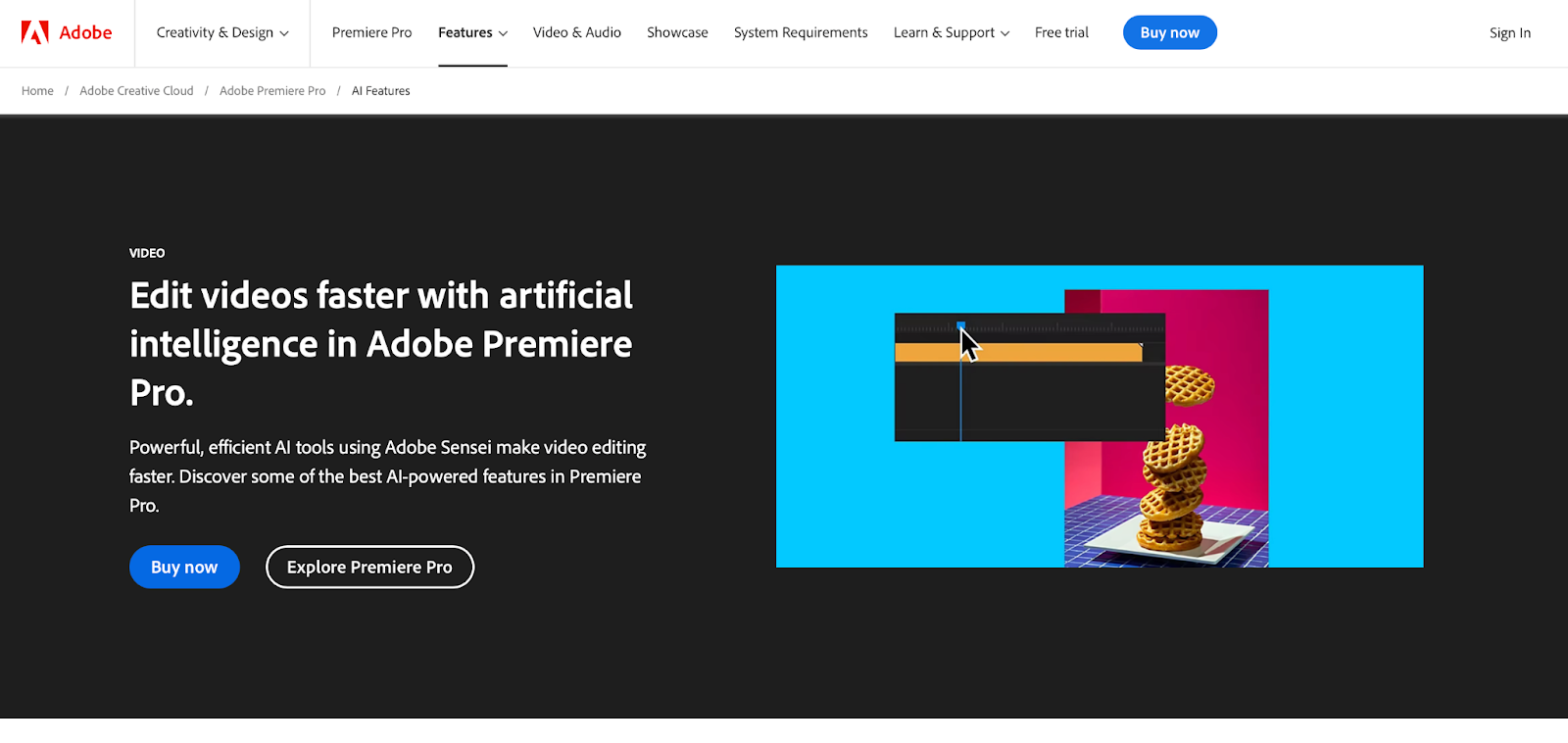 Adobe Premiere Pro AI video editor