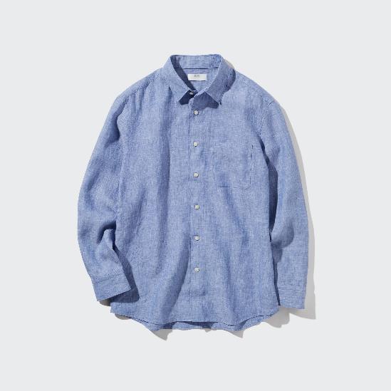 A blue shirt with buttons

Description automatically generated