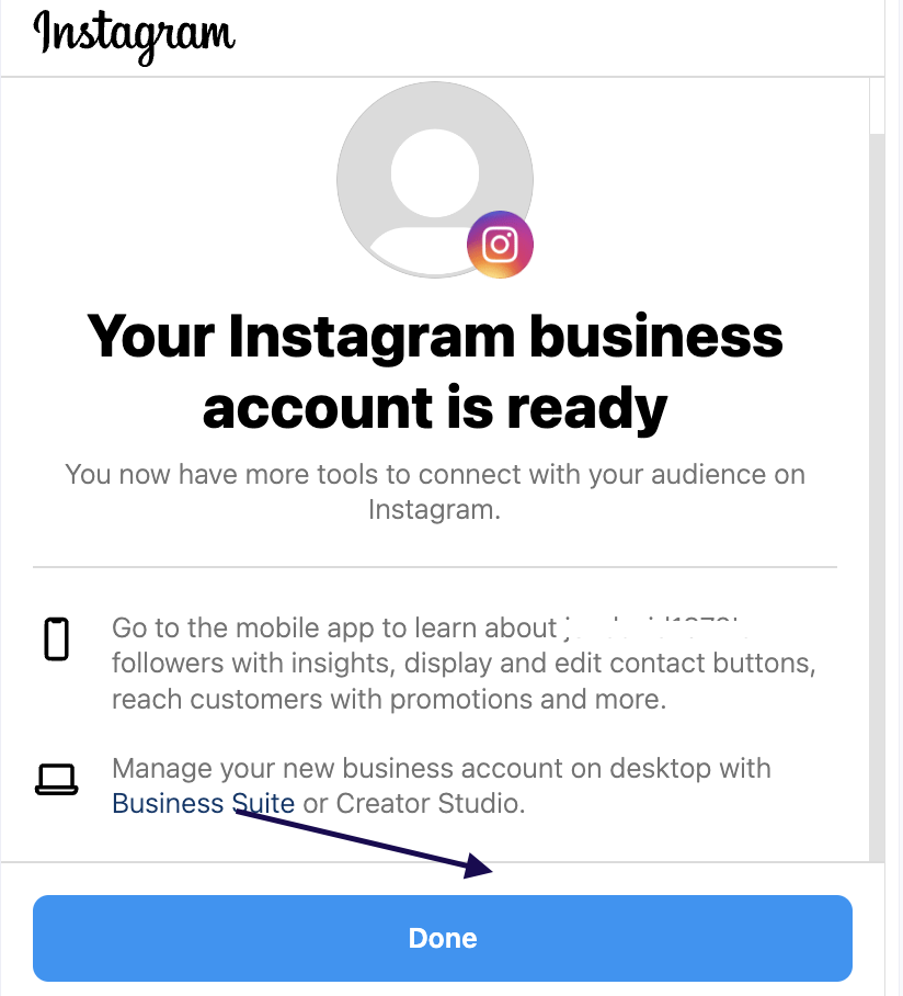 Your Instagram business account is good to go