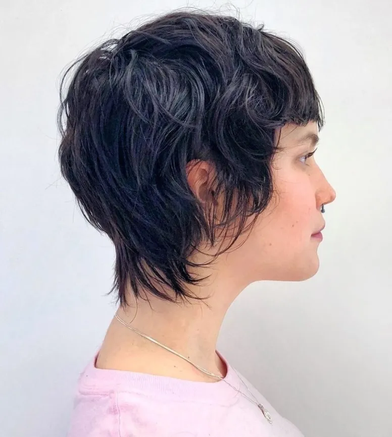 Picture of a girl wearing her Messy Short Hair with Bangs
