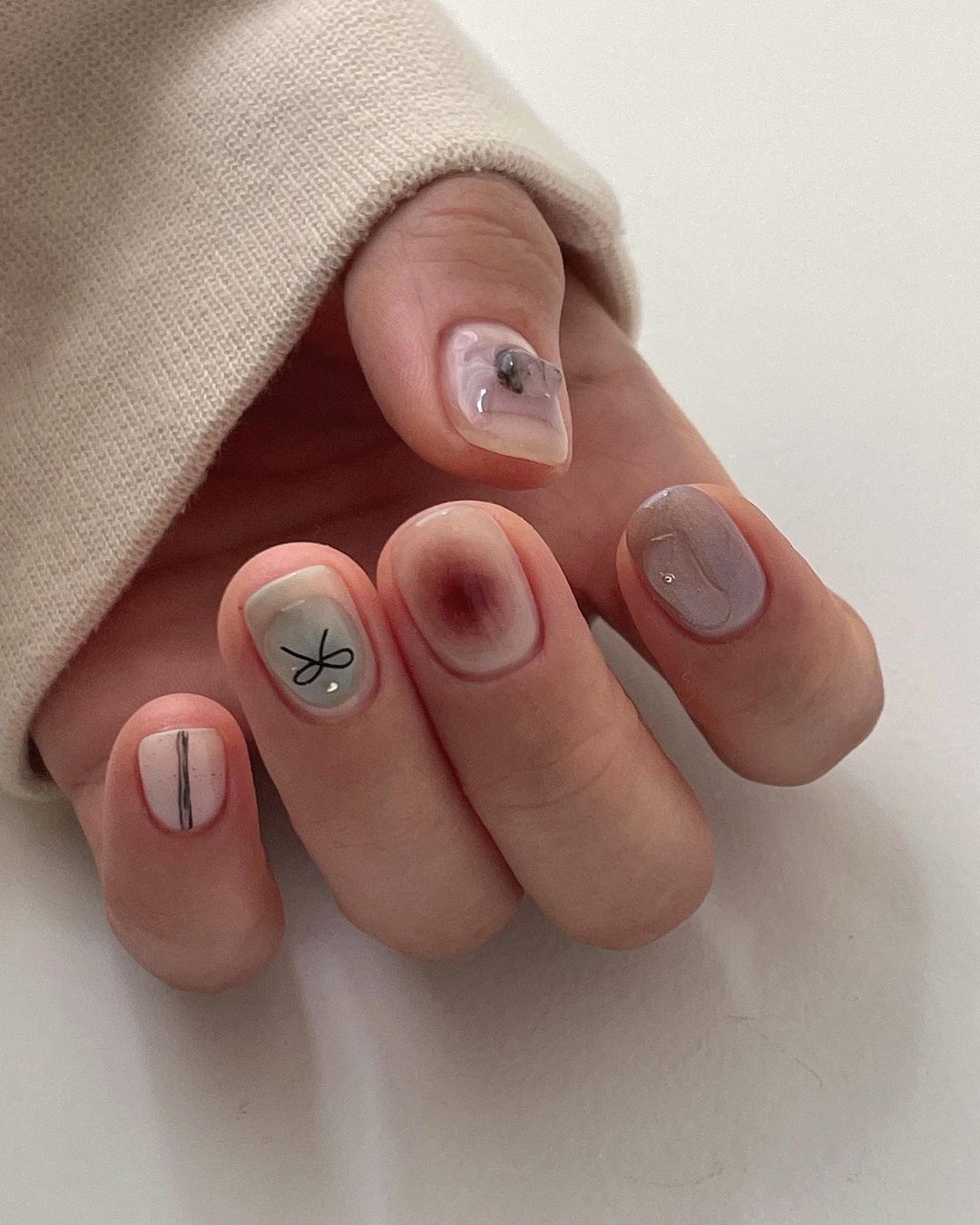 uñas con moños