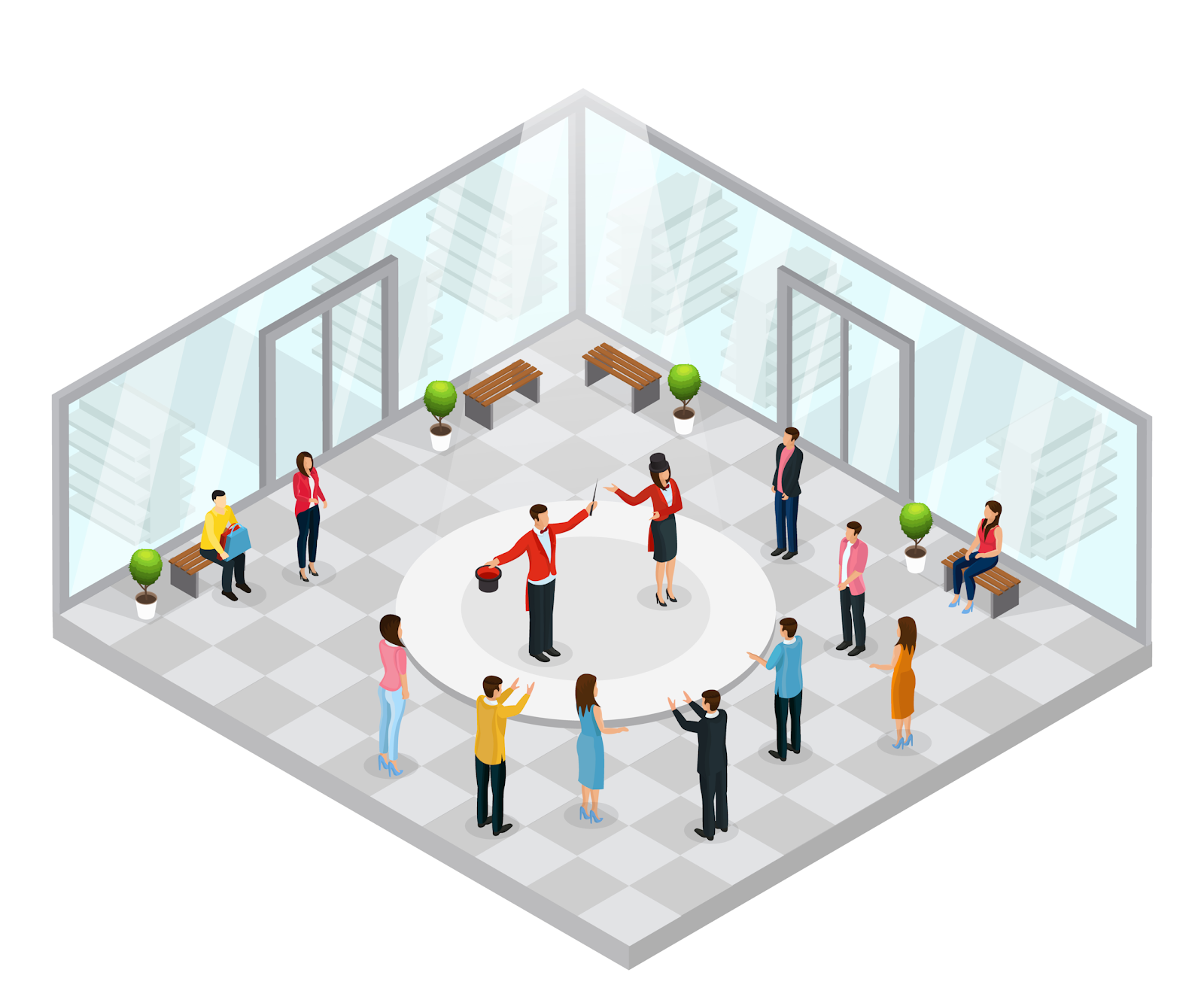 An image of a game with isometric perspective and characters