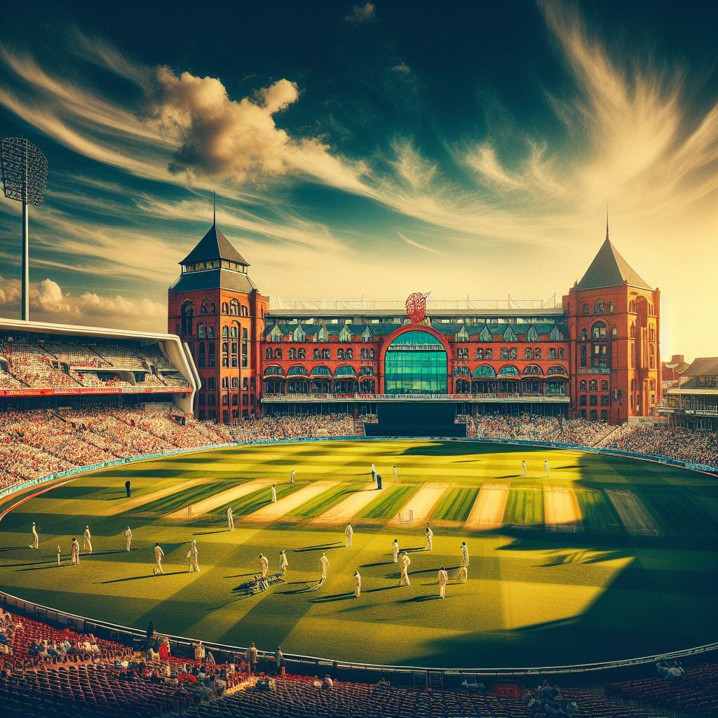  Old Trafford Cricket Ground in England.