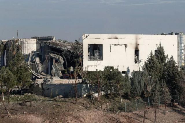 ساختمانی در اربیل که هدف حمله موشکی ایران قرار گرفت