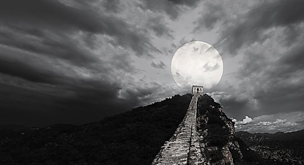 Free Great Wall Of China Moon photo and picture