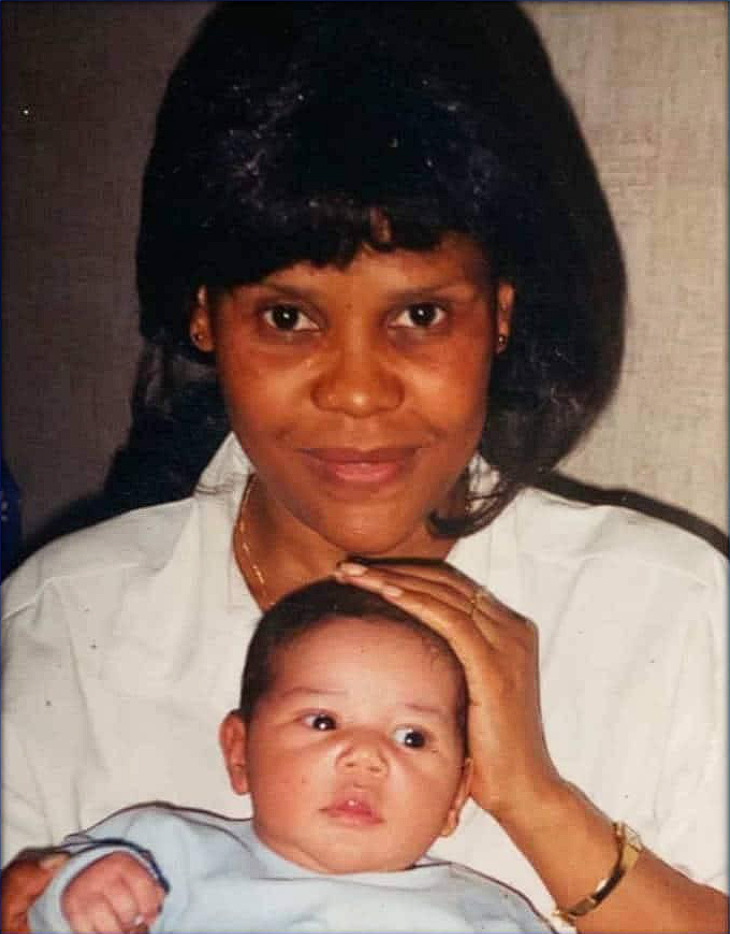 William Saliba with his mother
