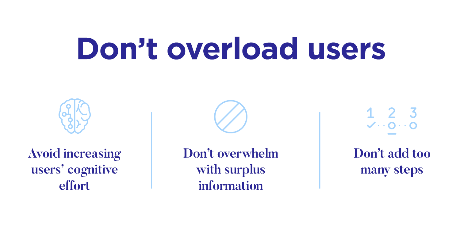 Don't overload users