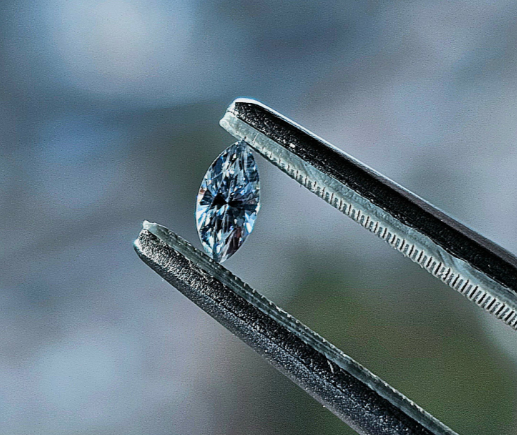 0.11 carat fancy light blue diamond