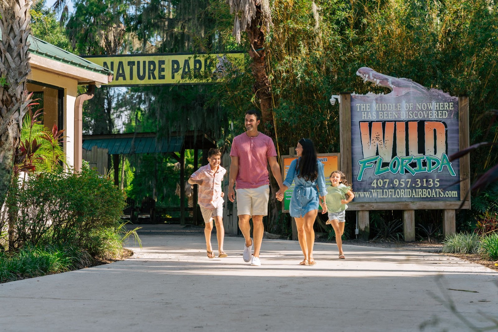 A family enjoys the day at Wild Florida's Gator Park