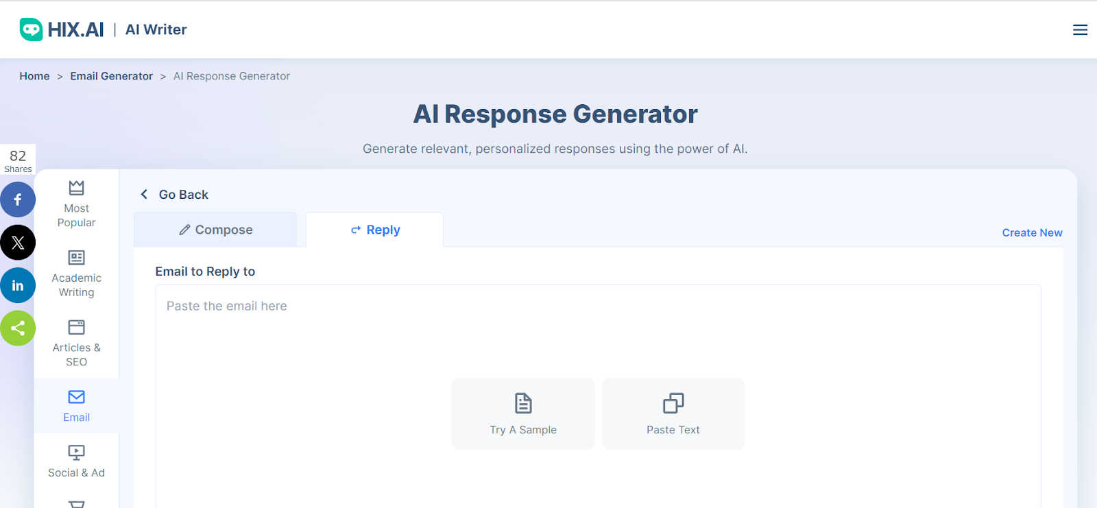 HIX.AI's AI Response Generator