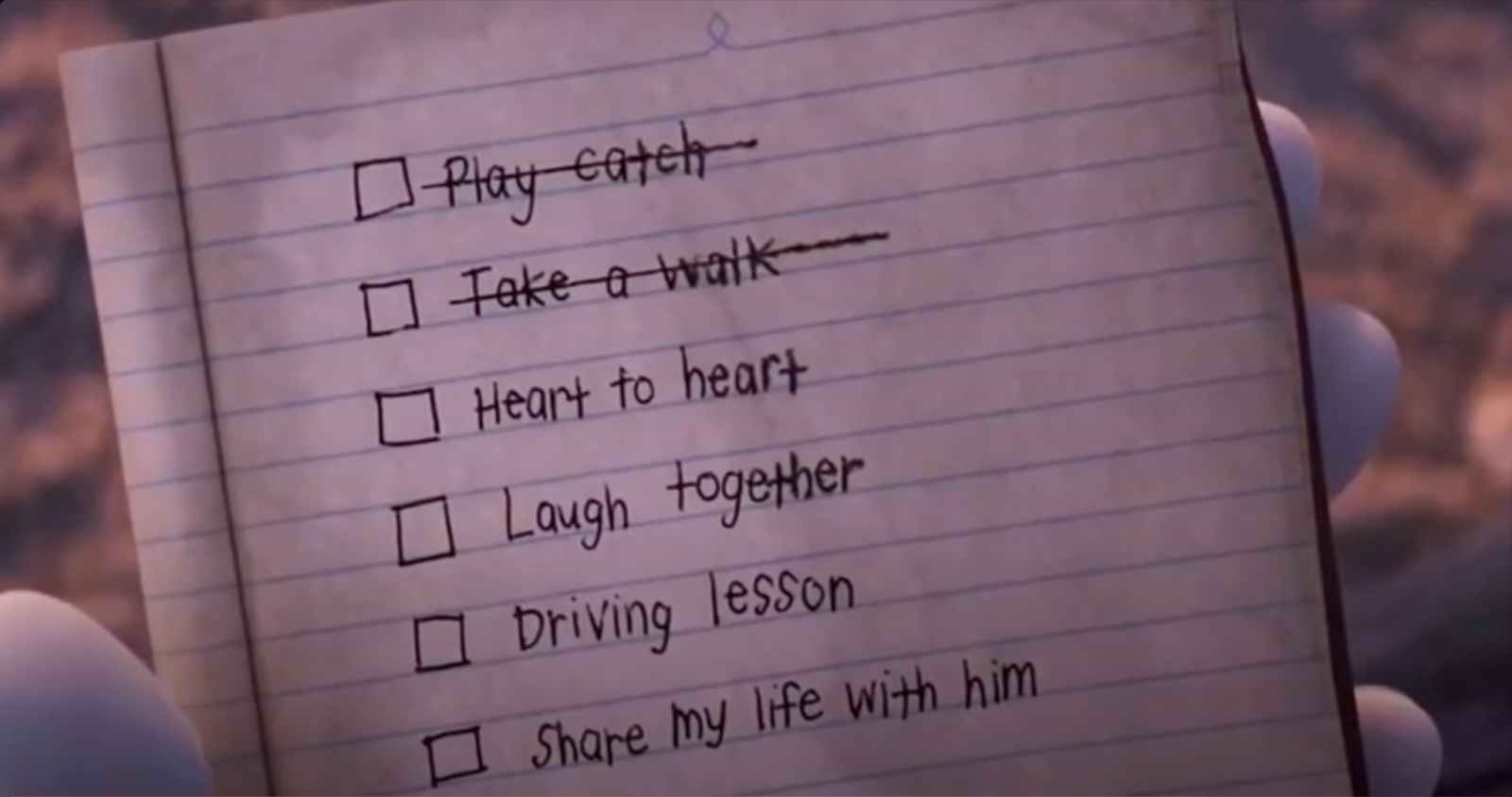 Ian Lightfoot from Onward looks at the list of things he wants to do with this dad